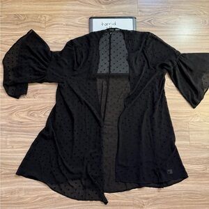 Torrid Black Sheer Dotted Kimono